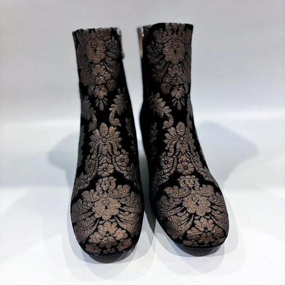 MARC CAIN – Bronze floral velvet ankle boots | Size 39 * - Picture 3 of 8